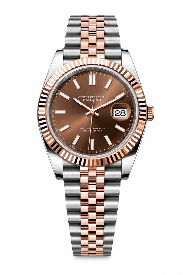 Datejust Two Tone Rose & Silver Chocolate Dial